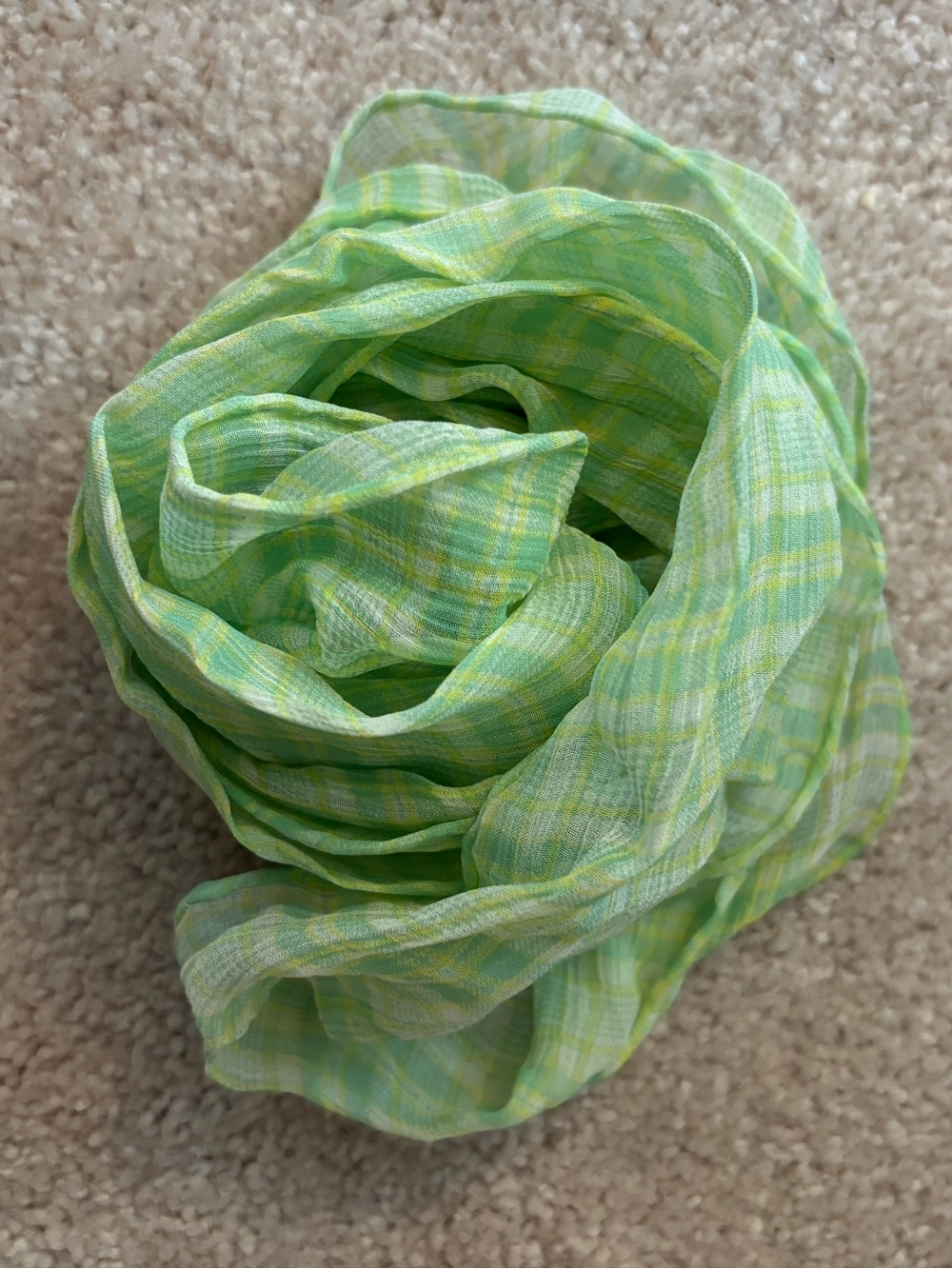 NWT Gap vintage 2006 green white silk skinny scarf Y2K